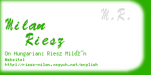 milan riesz business card